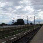 Train station, cloudy
